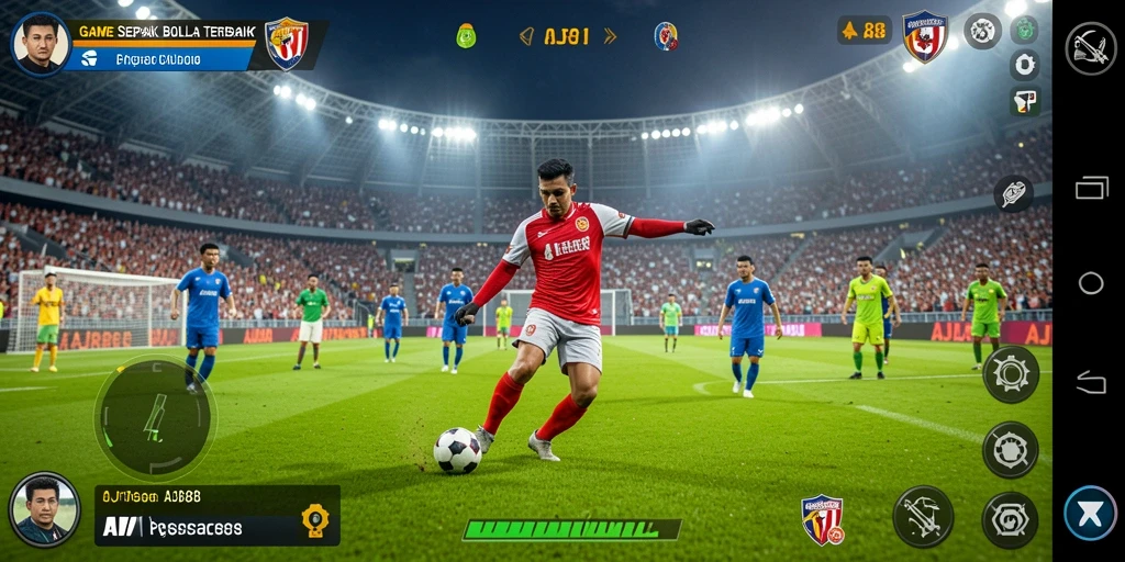 Tampilan gameplay <strong>AJR88</strong> yang menegangkan di lapangan sepak bola.