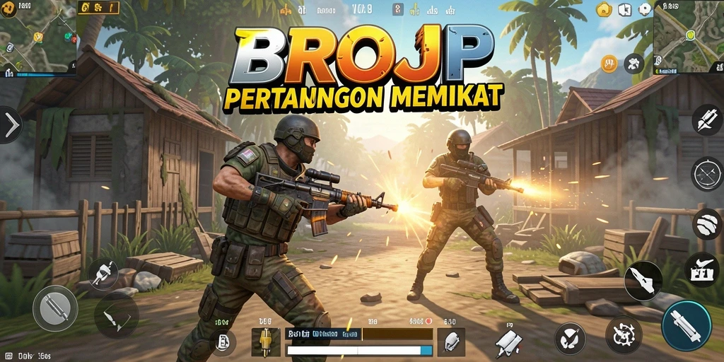 Gameplay seru dan intens dari BROJP Battle Royale.