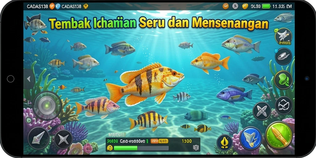 Tampilan seru gameplay Tembak Ikan dari CADAS138 yang penuh warna.