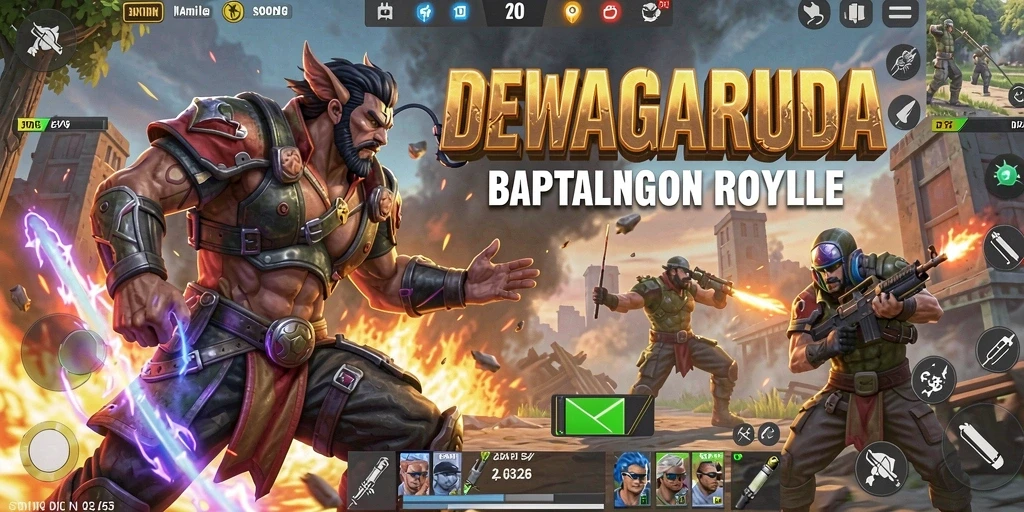 Gameplay seru battle royale di DEWAGARUDA.