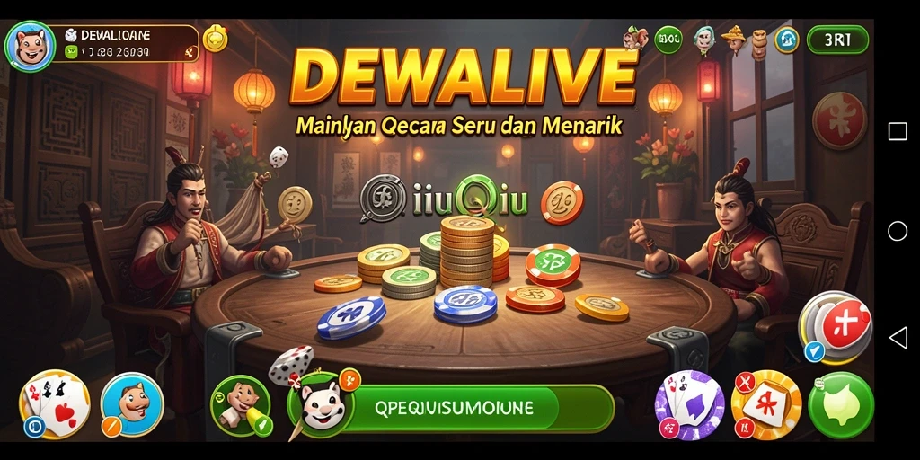 Tampilan gameplay menarik dari DEWALIVE QiuQiu.