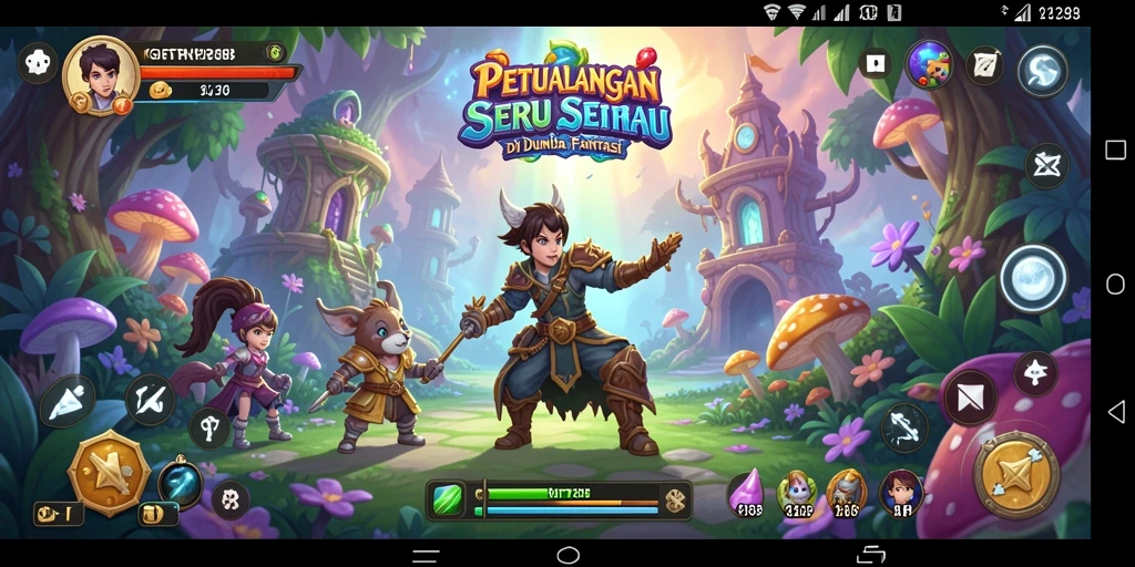 Screenshot gameplay GIFTRP288 yang menggambarkan petualangan yang penuh warna.