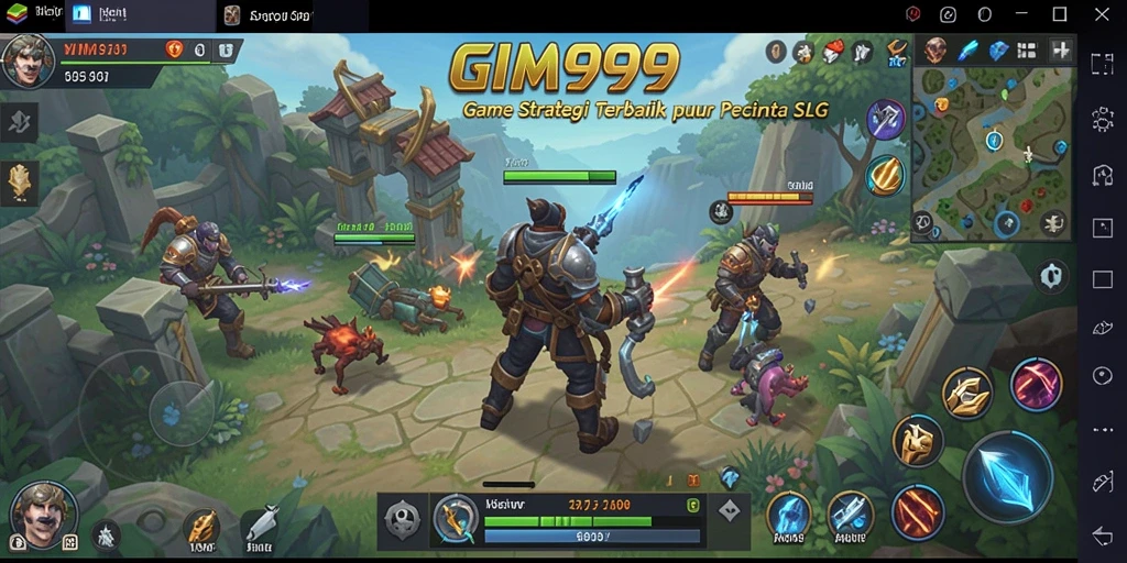 Screenshot GIM999 menampilkan pertempuran strategis yang seru.