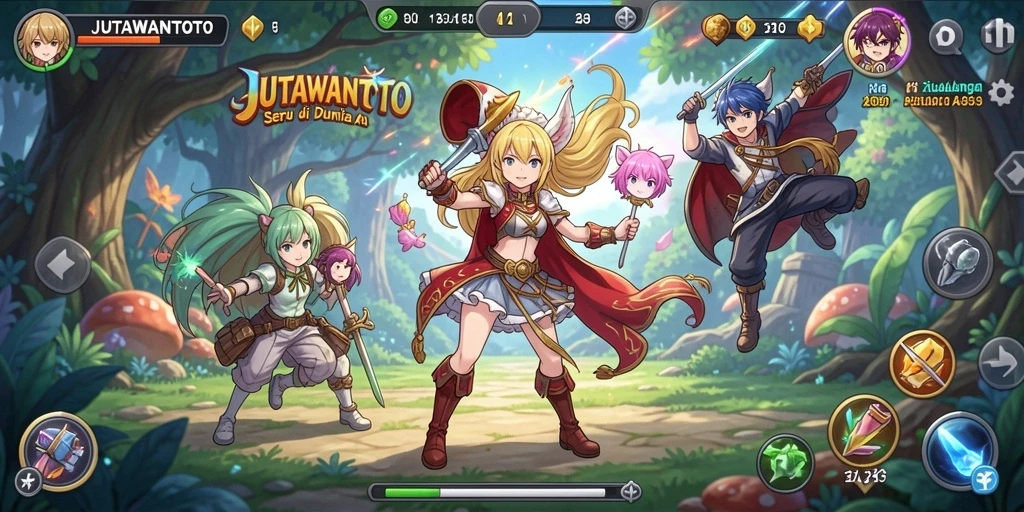 Screenshot JUTAWANTOTO menampilkan aksi seru dalam dunia Anime.