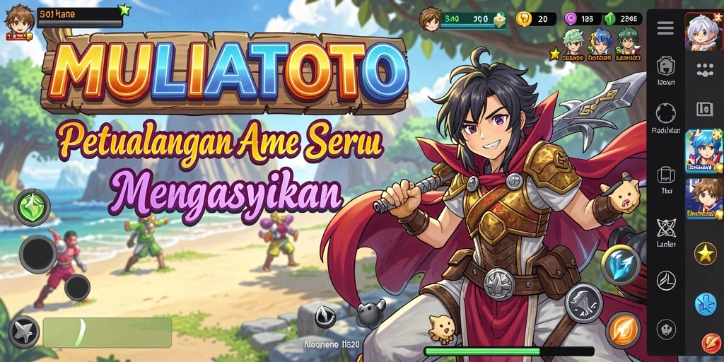 Screenshot menunjukkan karakter anime dalam pertarungan seru.