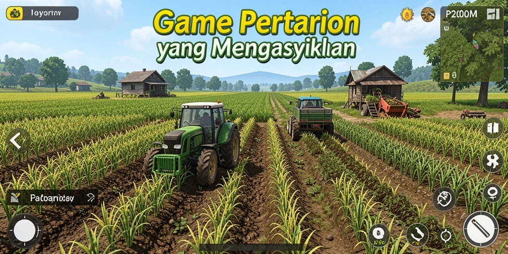 Tampilan gameplay seru P200M dalam dunia pertanian.