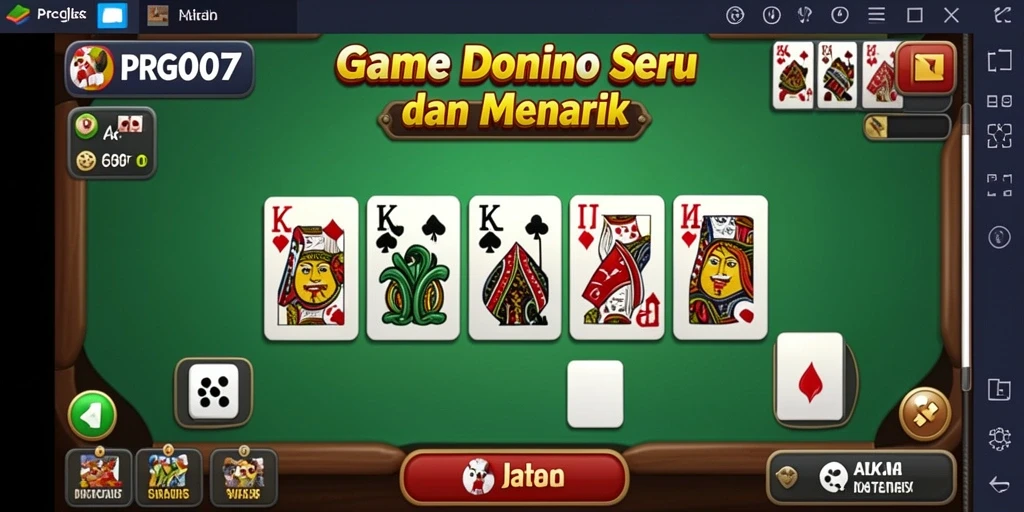 Screenshot PRG007 menunjukkan gameplay seru dalam permainan Domino.