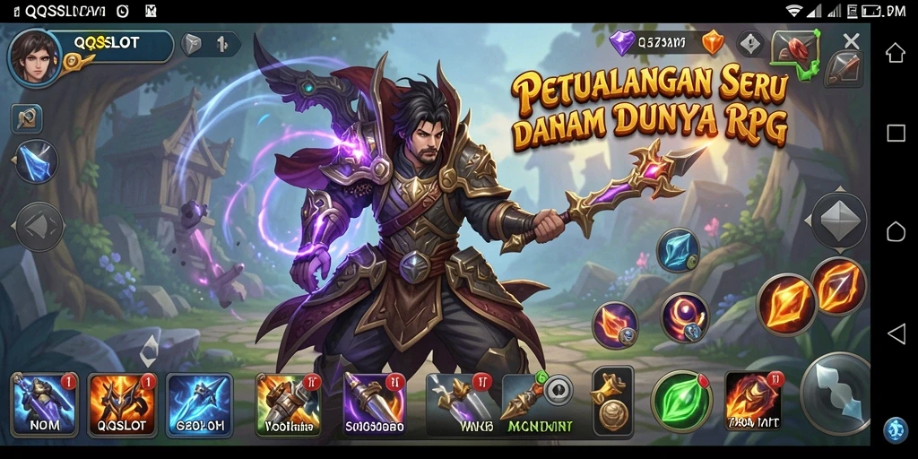 Tangkapan layar menampilkan pertempuran epik dalam QQSLOT.