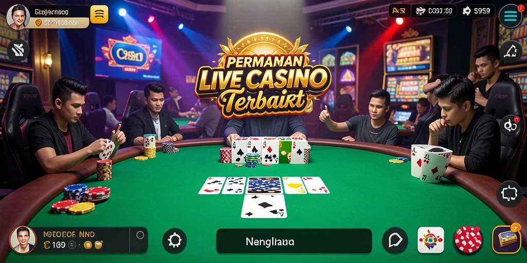 Tampilan gameplay Live Casino S9S9 dengan dealer langsung.