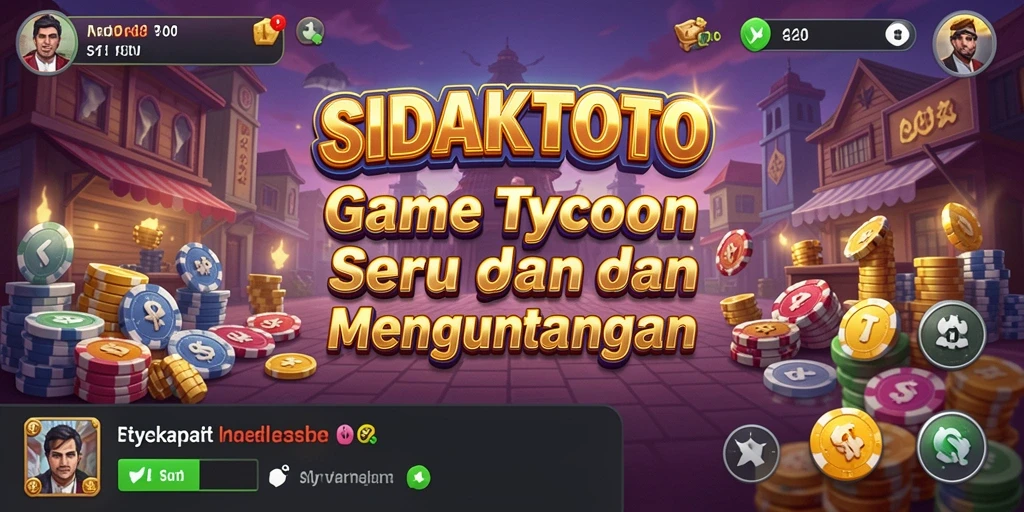 Tampilan gameplay SIDAKTOTO menampilkan manajemen bisnis yang seru.