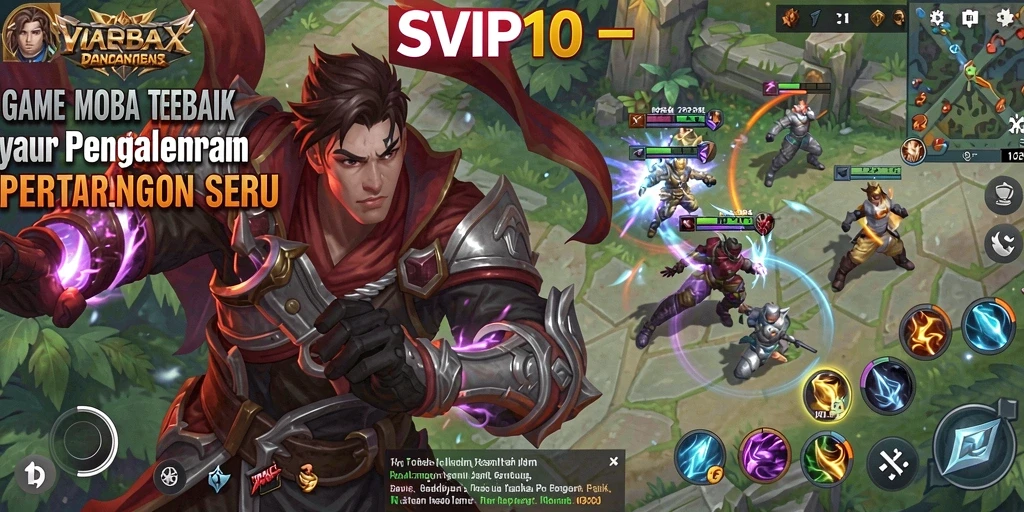 Tangkapan layar menunjukkan pertarungan seru dalam SVIP10 MOBA.
