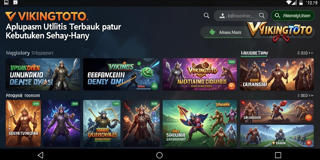 Tampilan utama VIKINGTOTO dengan fitur utilitas lengkap.
